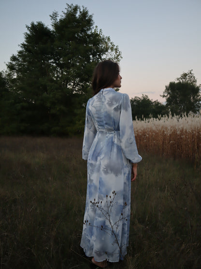 Sana'a Watercolor Chiffon Dress