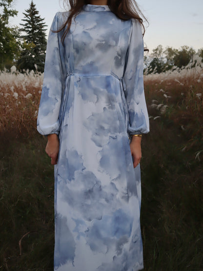 Sana'a Watercolor Chiffon Dress