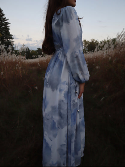 Sana'a Watercolor Chiffon Dress