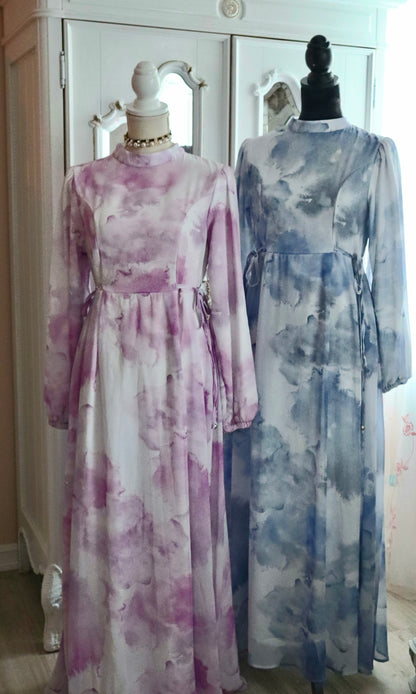 Sana'a Watercolor Chiffon Dress