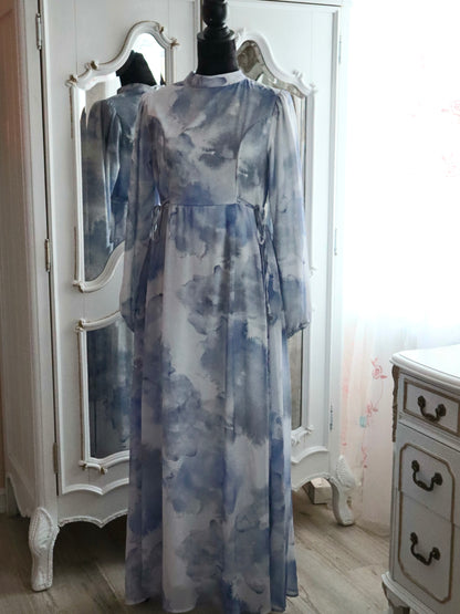 Sana'a Watercolor Chiffon Dress